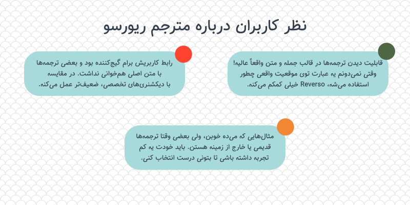 نظرات کاربرهای مختلف درباره برنامه ترجمه ریورسو